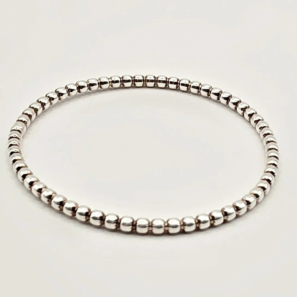 Sterling Bead Bangle Bracelet - Picture 4 of 4